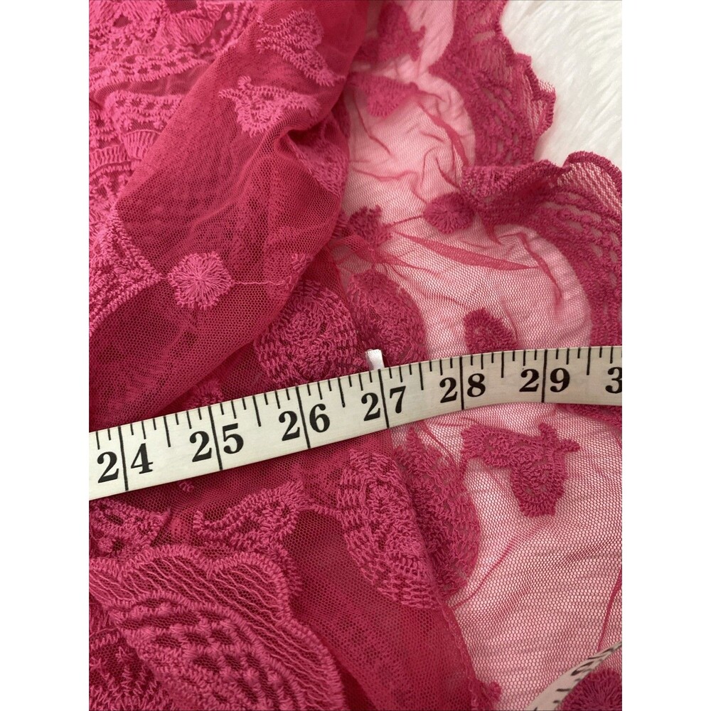 Sol & Sea Swimsuit Coverup Size L/XL Pink Sheer Mesh Embroidery Periwinkle Tunic - Picture 11 of 12